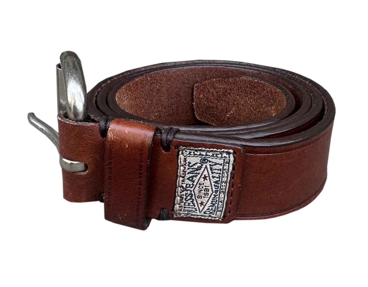 Vintage Guess Jeans USA Brown Leather Belt (Size 38) — RootsBK